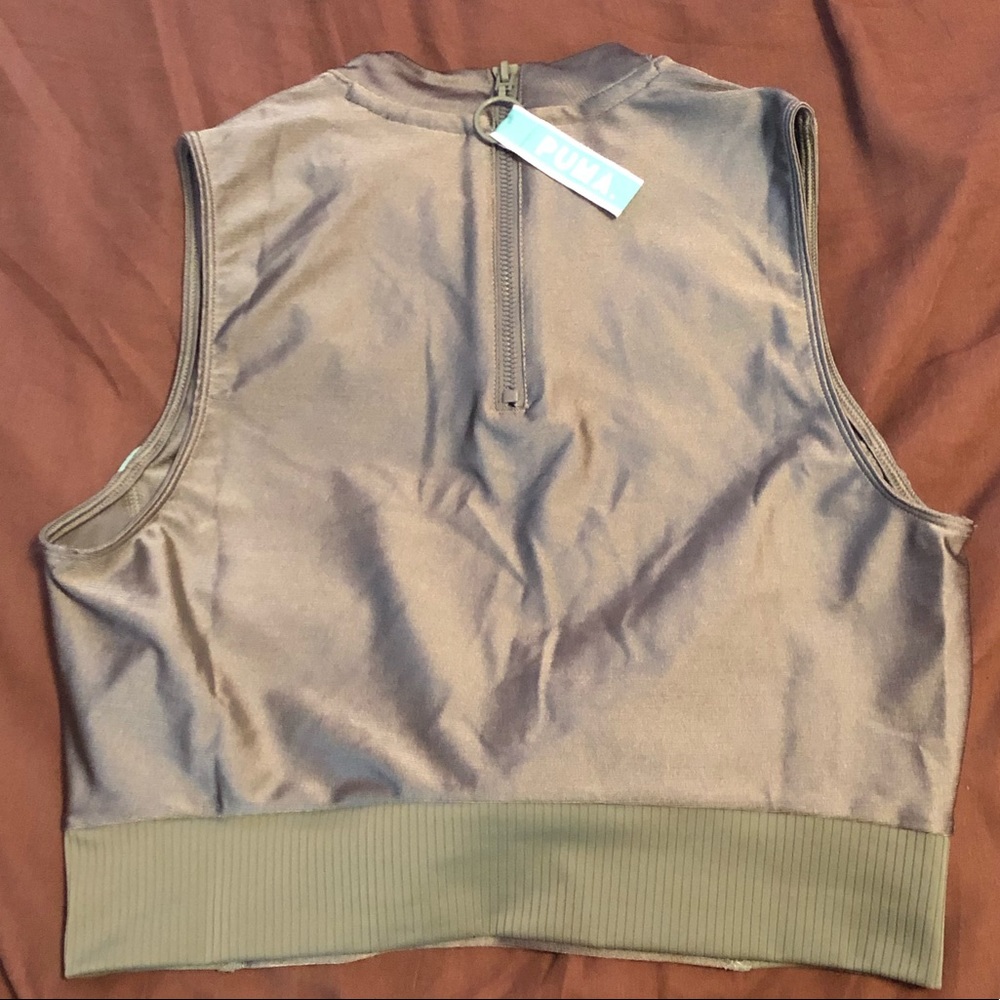 Puma Laurel wreath cute olive Crop Top sports bra - Picture 5 of 7